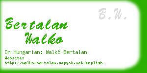 bertalan walko business card