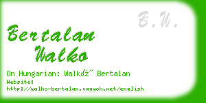 bertalan walko business card